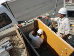 日陰は建てた型枠の中だけでした